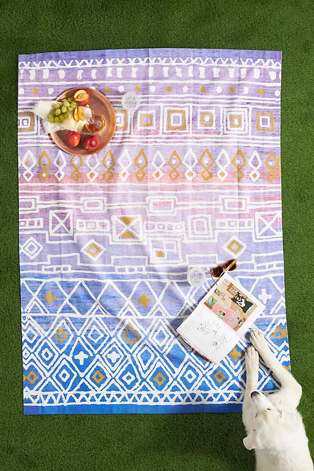 Sunny Florals Picnic Blanket | Anthropologie (US)
