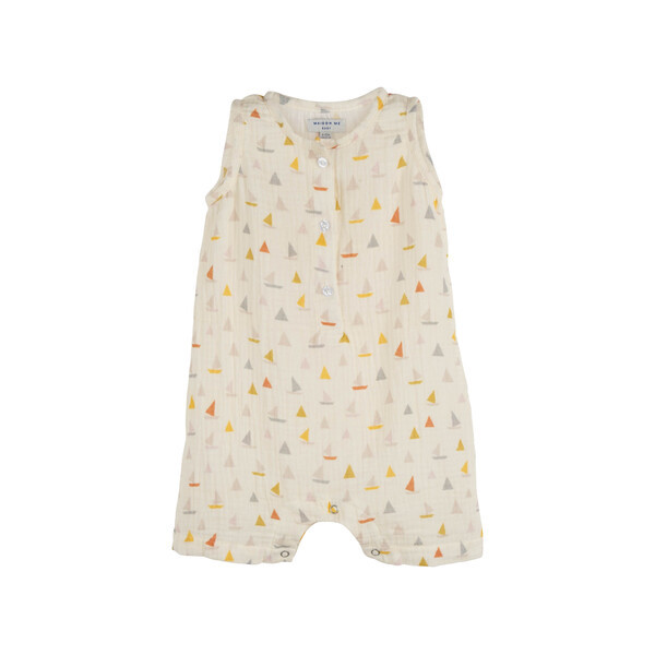 Wren Coverall, Cream Sailboats | Maisonette