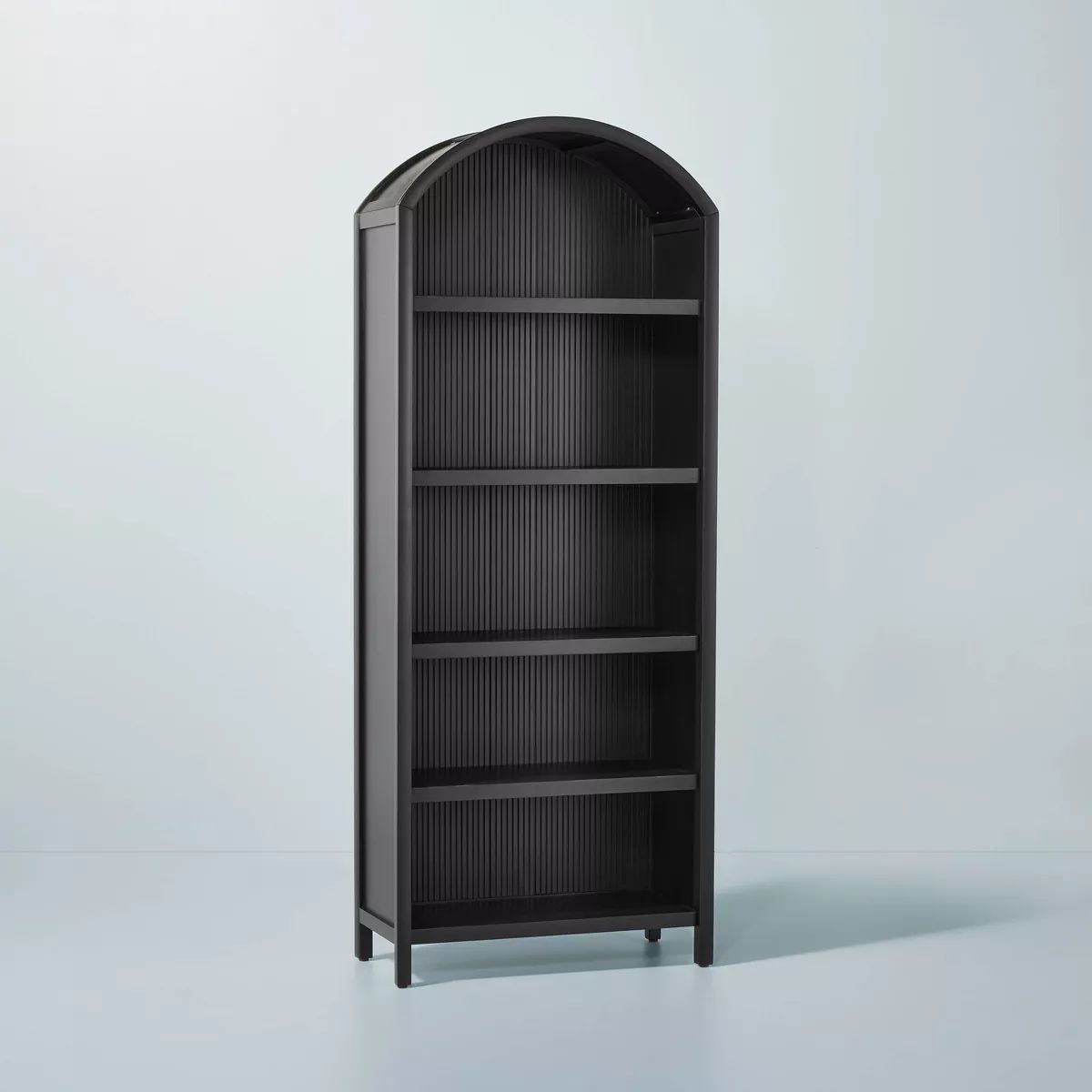 Grooved Wood Arch Bookcase - Black - Hearth & Hand™ with Magnolia | Target