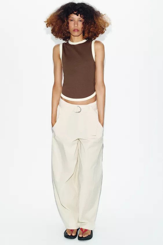 T-SHIRT WITH CONTRAST TRIMS | Zara UK