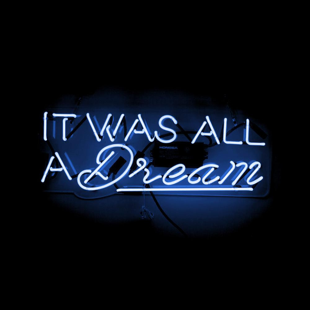 The Oliver Gal Artist Co. Oliver Gal 'It Was All a Dream' Blue Plug-in Neon Lighted Sign | The Home Depot