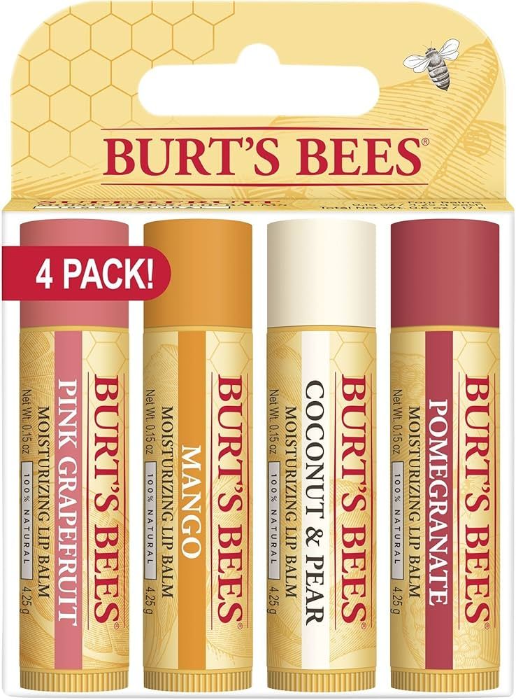 Burt's Bees Lip Balm Stocking Stuffers, Moisturizing Lip Care Christmas Gifts, SuperFruit - Pomeg... | Amazon (US)