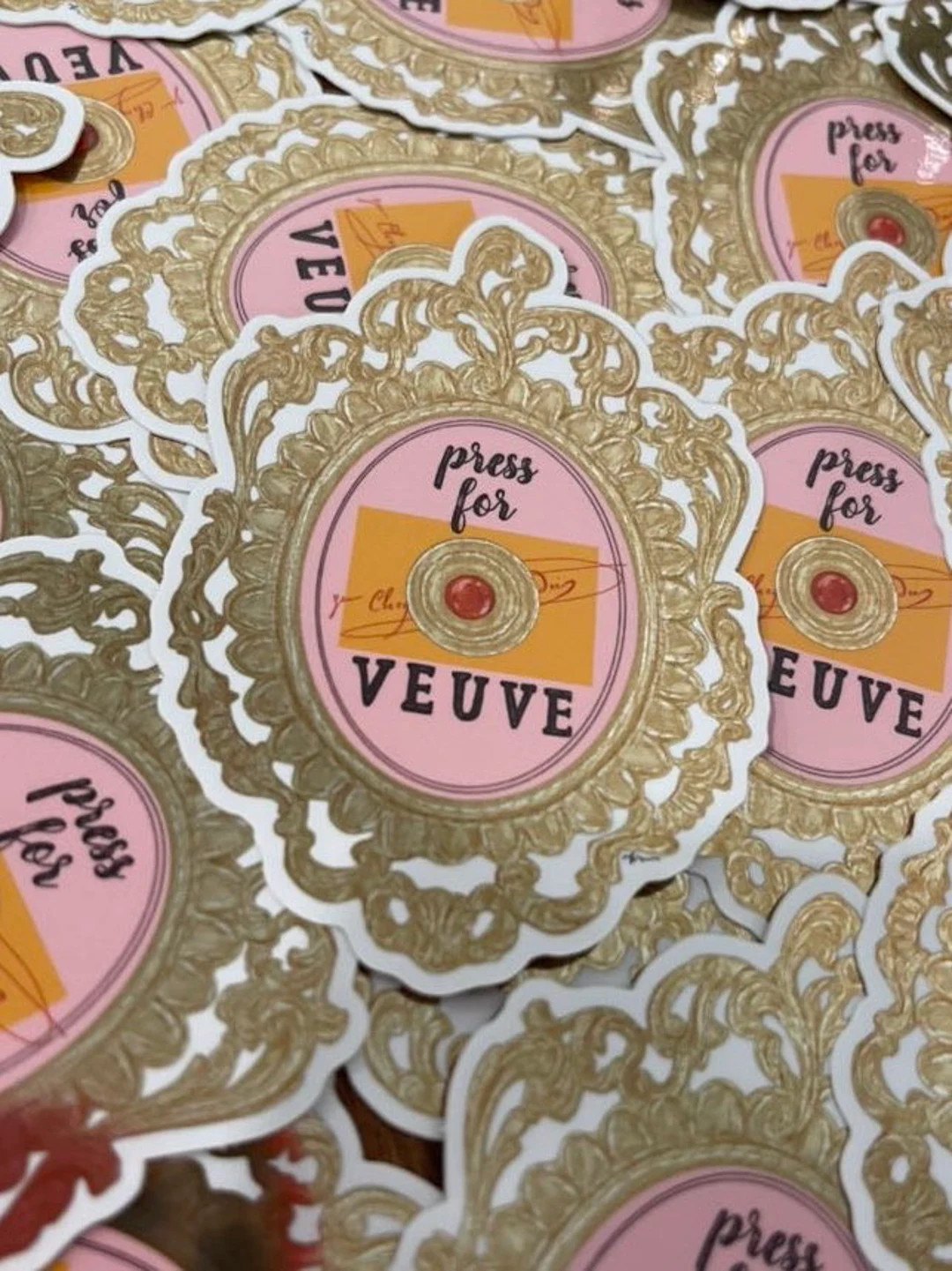 Veuve Ring for Champagne Gold Metallic Sticker Alcohol - Etsy | Etsy (US)