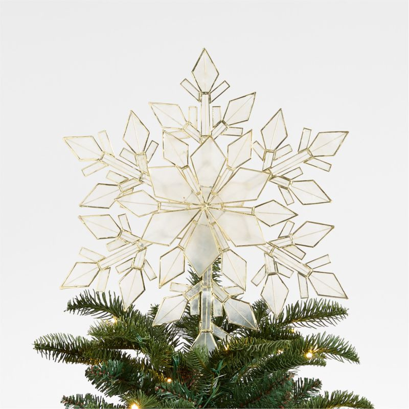Capiz Shell Snowflake Christmas Tree Topper + Reviews | Crate & Barrel | Crate & Barrel