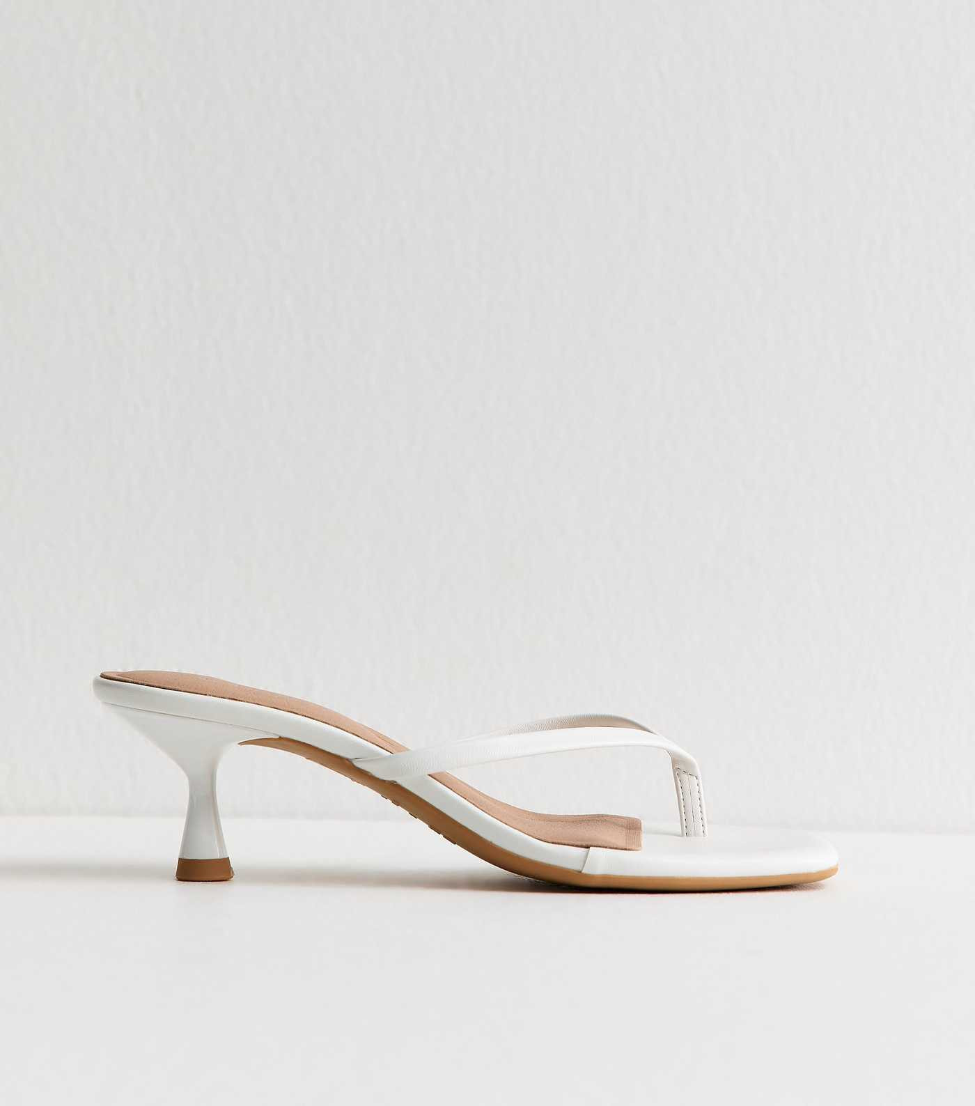 White Faux Leather Toe Post Mule Sandals | New Look | New Look (UK)