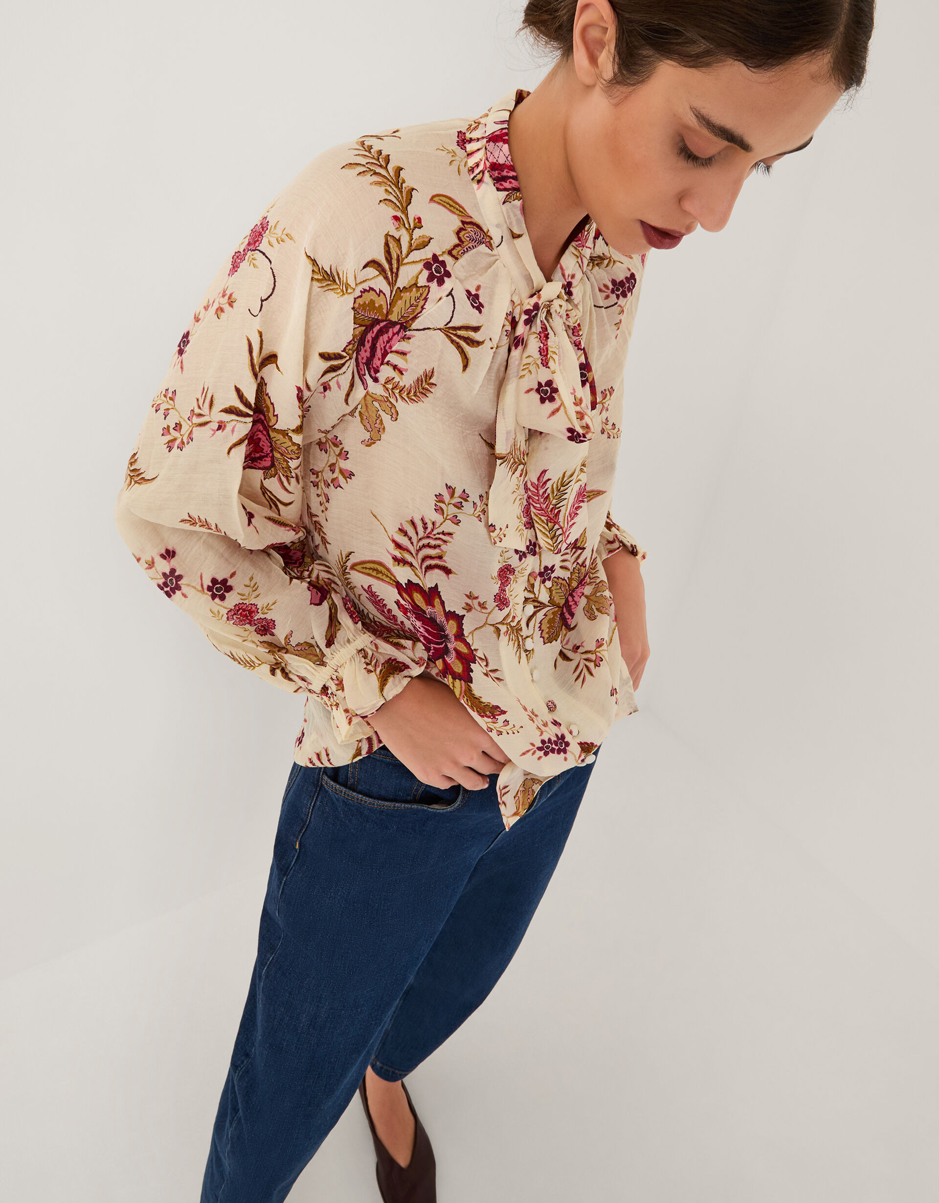 Yasmina Floral Print Blouse Ivory | Monsoon (UK)