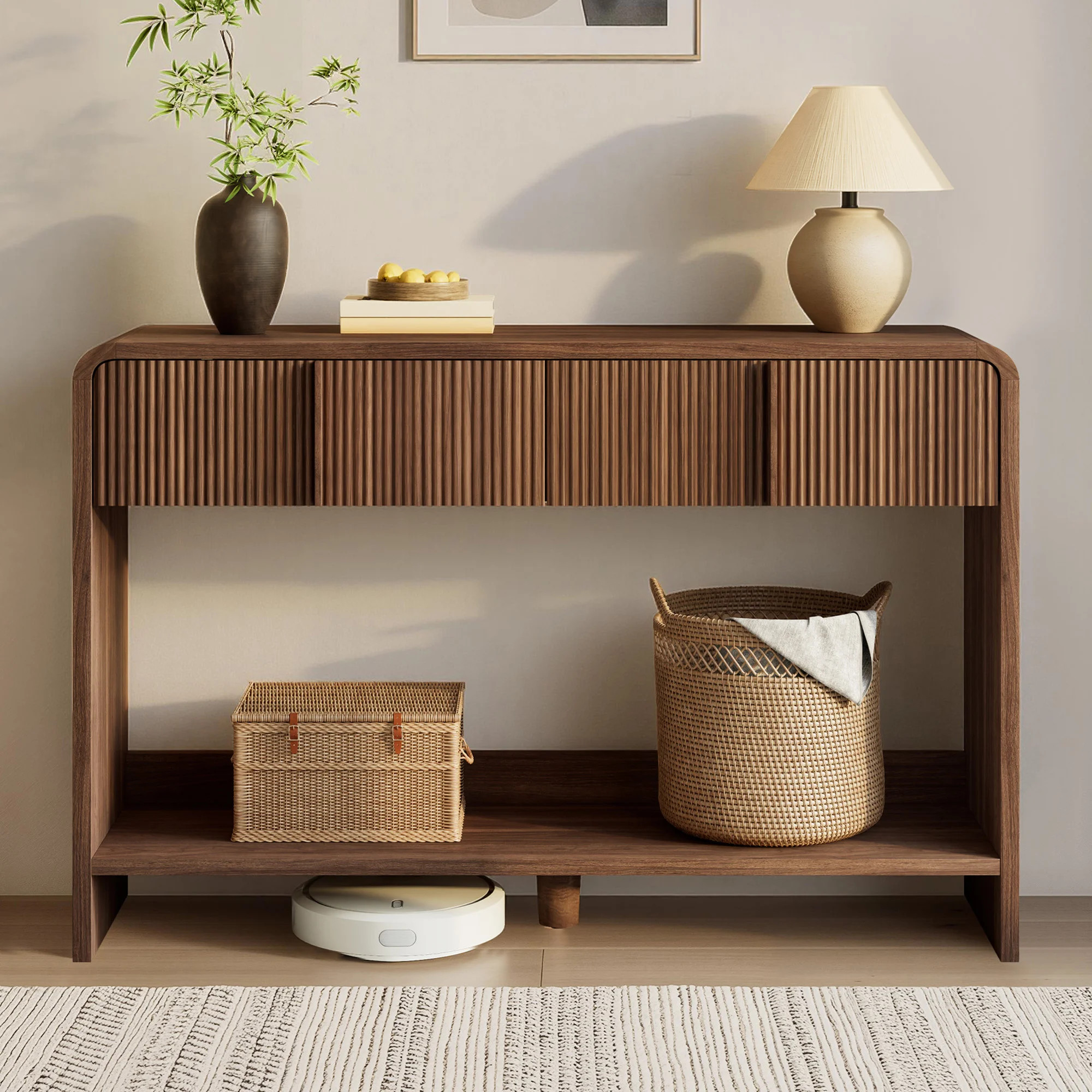 Dulane Modern Farmhouse Console Table With 2 Drawers | Wayfair North America