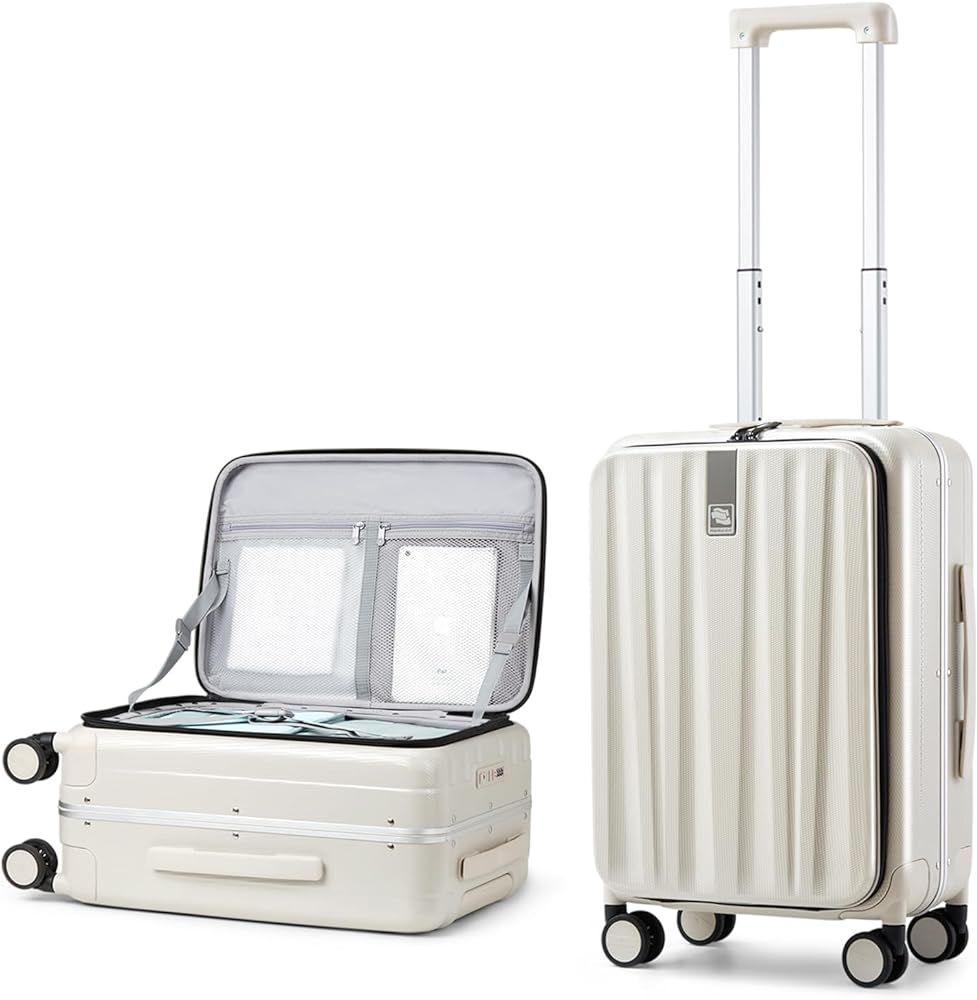 Hanke 20 Inch Carry On Luggage with Wheels PC Hard Shell Suitcase Top Opening Aluminum Frame Tsa ... | Amazon (US)