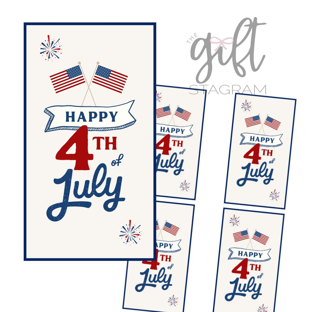 Happy Fourth of July Gift Tag | DIGITAL DOWNLOAD | Happy 4th of July Gift Ideas | Summertime Host... | Etsy (US)