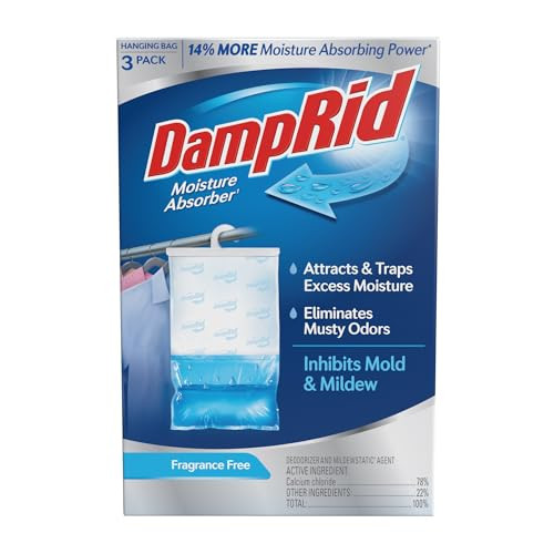 DampRid Fragrance Free Hanging Moisture Absorber, 16 oz., 3 Pack - Eliminates Musty Odors for Fresher Air, Ideal Moisture Absorbers for Closet, 14% More Moisture Absorbing Power* | Amazon (US)