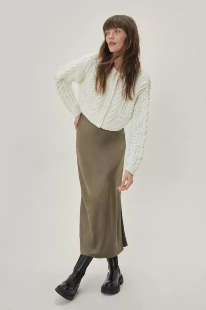 Super Crop Cable Knit Cardigan | Nasty Gal (US)