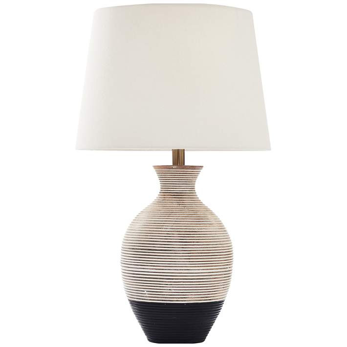 Renwil Ignacio Mango Wood Black Whitewash Table Lamp 15x27x15" | Lamps Plus