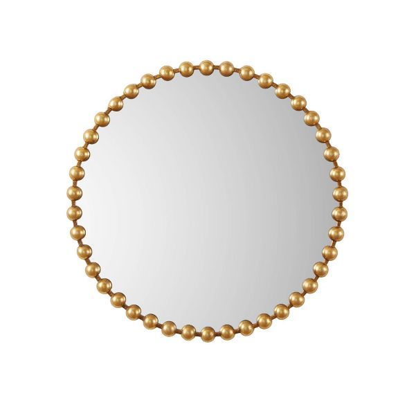 36" Dia Marlowe Round Decorative Wall Mirror Gold | Target