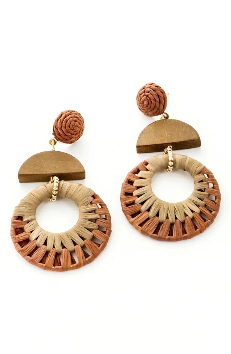 Wood & Raffia Drop Earrings | Nordstrom