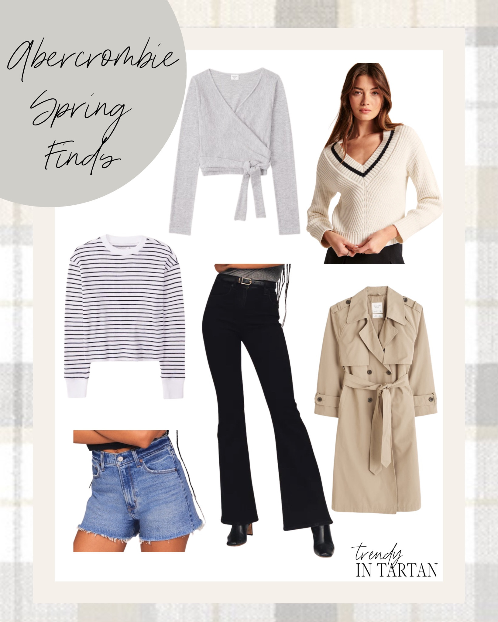 Abercrombie spring finds!

Sweater, wrap, sweater, flare,
 jeans, trenchcoat, denim shorts

#LTKfit #LTKSeasonal #LTKstyletip