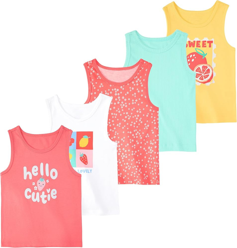 Garanimals Baby & Toddler Girl Tank Top - Everyday Machine-Washable Kid's Clothes - Size 0-6T - 5... | Amazon (US)