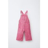 Zara - Heart Print Twill Overalls - Pink - 2 Years (36,2 Inches) - Kids | Zara US