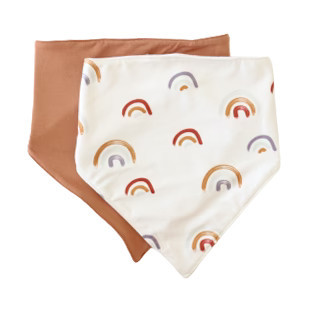 Cannon's Earthy Rainbow 2pc Bandana Bibs | Caden Lane