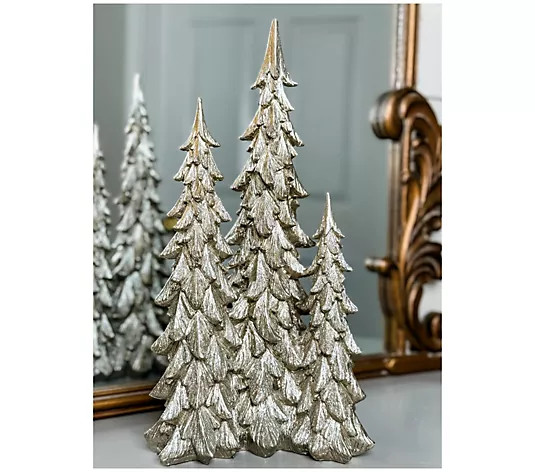 Simply Stunning 15" Glittered Tabletop Tree Cluster by Janine Graff - QVC.com | QVC