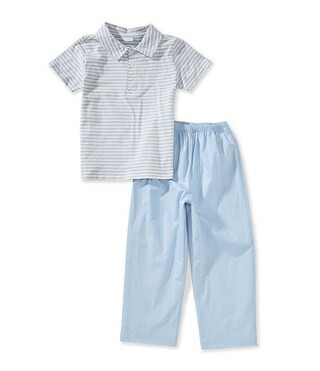 Edgehill Collection Little Boys 2T-7 Knit Stripe Polo Set | Dillard's | Dillard's