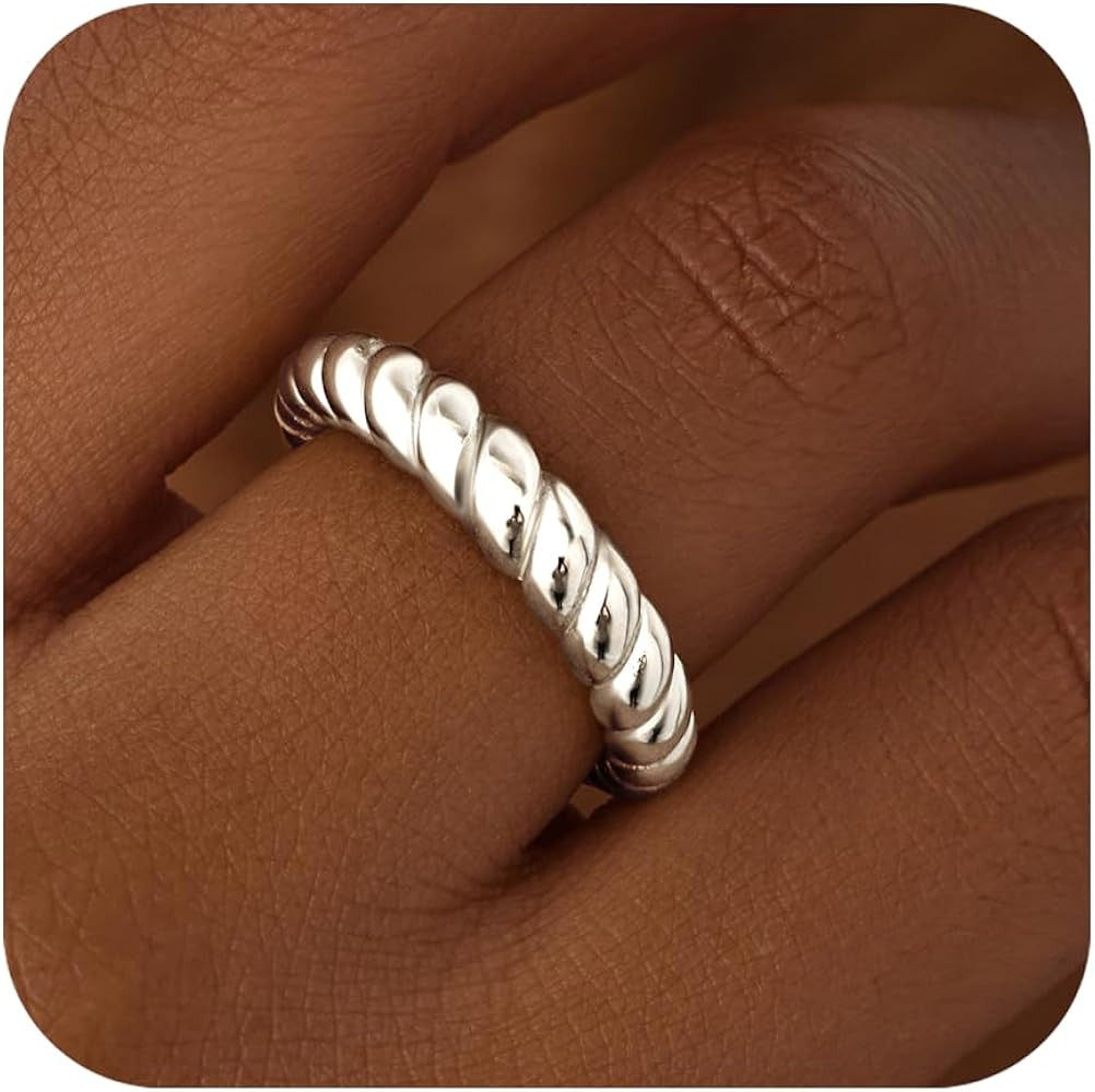 Non Tarnish Gold Chunky Rings for Women, 14K Gold Plated Statement Dome Rings, Stackable Mens Wed... | Amazon (US)