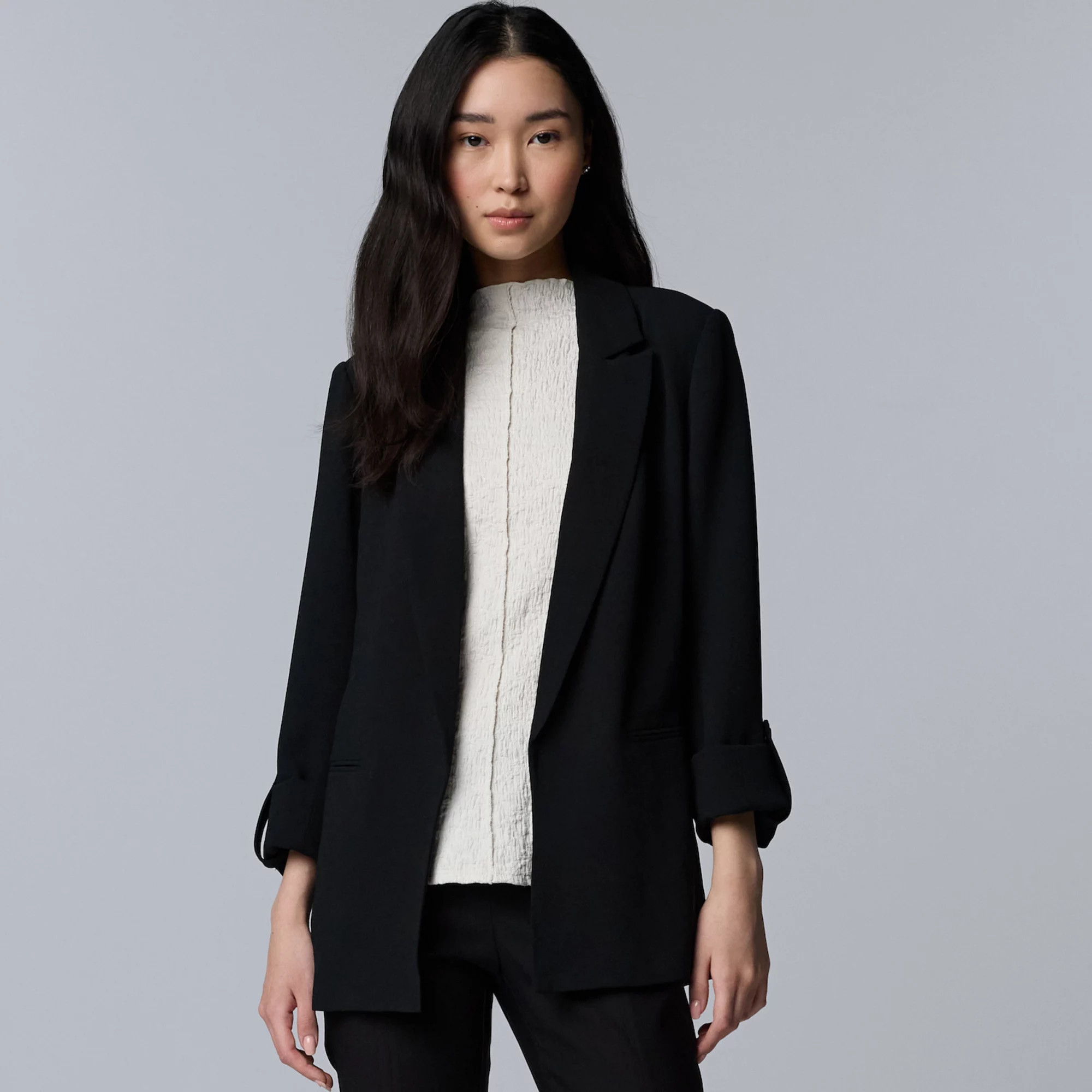 Women's Simply Vera Vera Wang Roll Tab Blazer | Kohl's