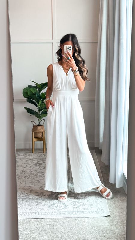 This Amazon jumpsuit looks and feels high end. It’s the perfect alternative to a summer dress.

Style countless ways for so many summer occasions. Can be dressed up or down. 

Wearing a size small. Fits true to size. 

Travel outfit | summer outfits | vacation outfit | Memorial Day outfit 

#LTKFindsUnder50 #LTKStyleTip #LTKSaleAlert