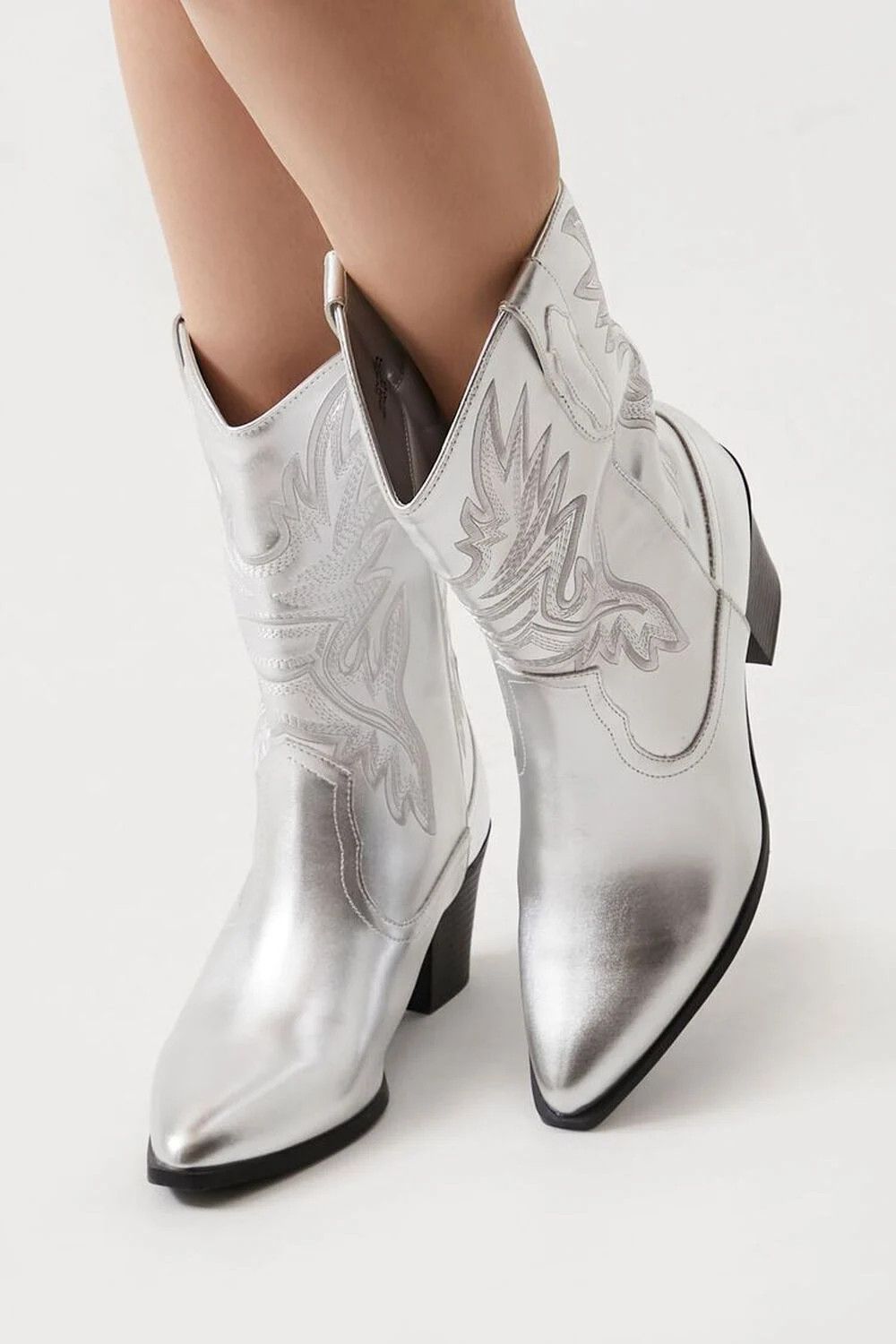 Faux Leather Cowboy Ankle Boots | Forever 21 (US)