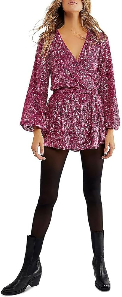 Free People Christa Sequin Romper Pink XS (Women's 0-2)      
 Polyester, Spandex  

 Birthday | Amazon (US)