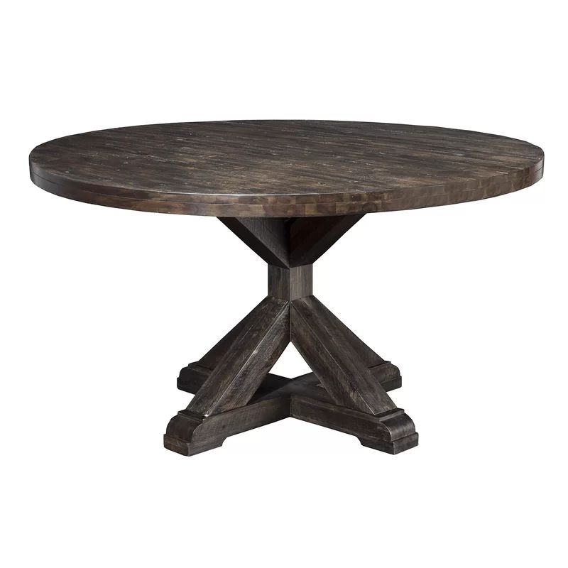 Fahey 54'' Acacia Solid Wood Pedestal Dining Table | Wayfair North America