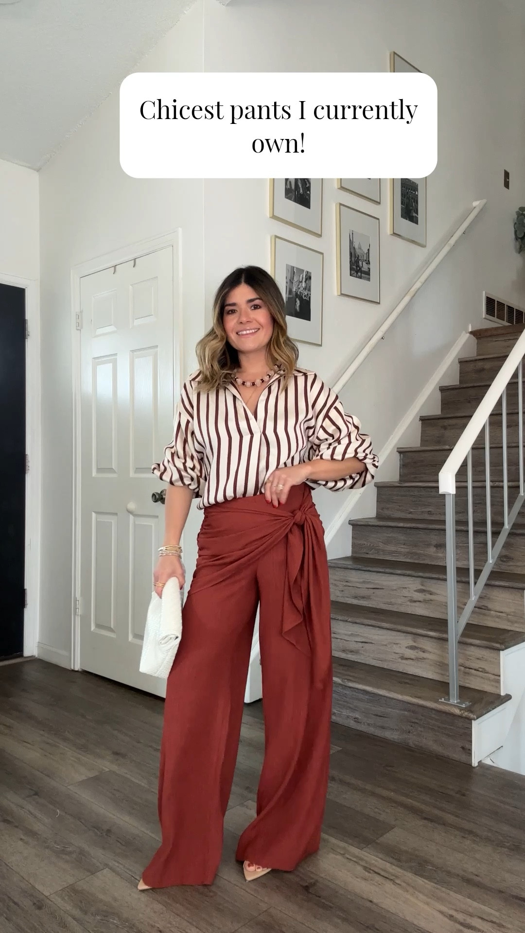 Girls I’m slightly obsessed and I can’t help it! These pants are so chic and elevated. Love how flowy the fabric is and how flattering they are! Also available in black! 
Top size xs
Pants size xs

#LTKPetite #LTKootd #LTKSeasonal