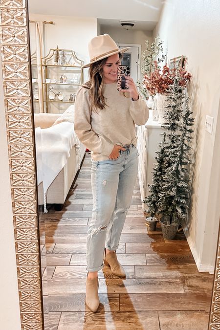 Amazon cyber Monday deal alert! My sweater is showing as $13.60 right now!! A great basic sweater that’s super soft & has the cutest details. 

Holiday look. Winter outfit. Mom fashion. Mom jeans. 

#LTKCyberweek #LTKSeasonal #LTKunder50