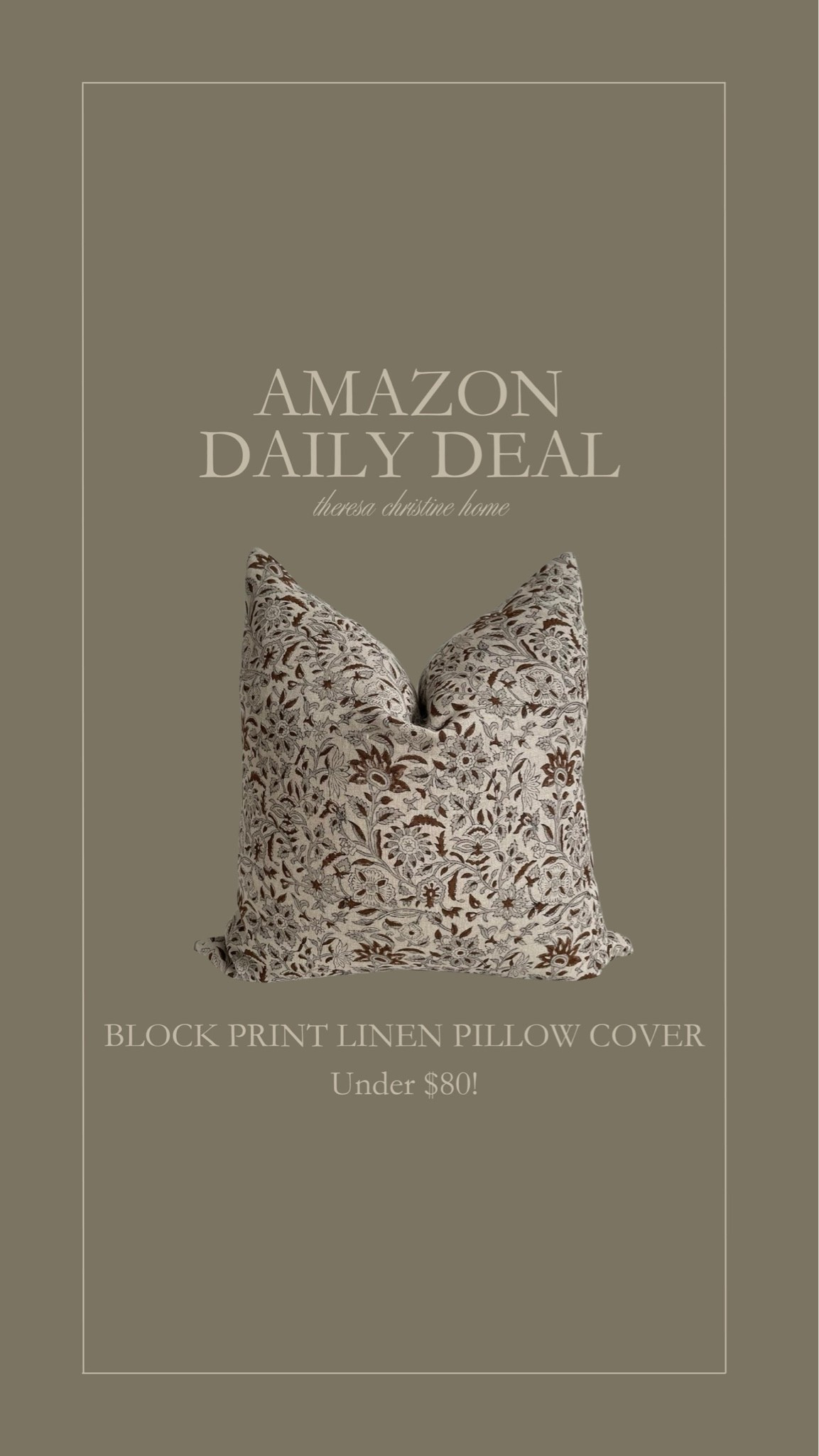 Amazon daily deal! The prettiest organic linen throw pillows from Amazon 🤎 I love this pattern!