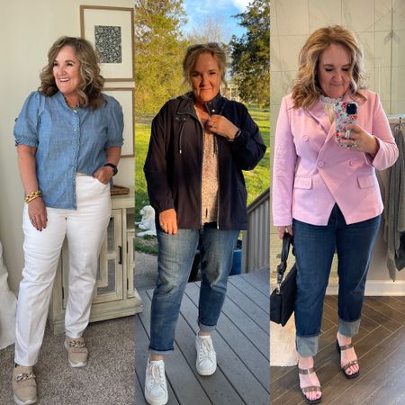 Some of my favorite everyday denim is on sale today. 

White denim size 2.5
Girlfriend ankle size 2.0 for a more fitted look 
Full length denim that I cuffed, size 2.5 for a more relaxed fit 

Chambray blouse size XL
Windbreaker size 2.0
Blazer size XL and floral blouse size L code NANETTE10 10% off GibsonLook order 

Sneaker loafer tts code NAN10

Spring outfits, casual outfits, work outfits 

#LTKunder100 #LTKsalealert #LTKSeasonal