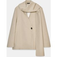 Zara - Scarf Collar Blazer - Women - Sand - Women | Zara US