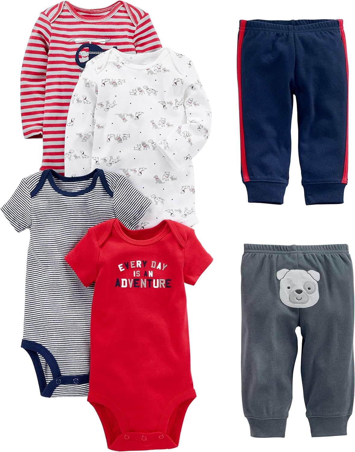 Simple Joys by Carter's Baby Boys' 6-Piece Bodysuits (Short and Long Sleeve) and Pants Set | Amazon (US)
