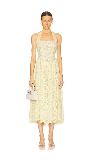 For Love & Lemons Lakeside Midi Dress in Yellow. - size L | Revolve Clothing (Global)