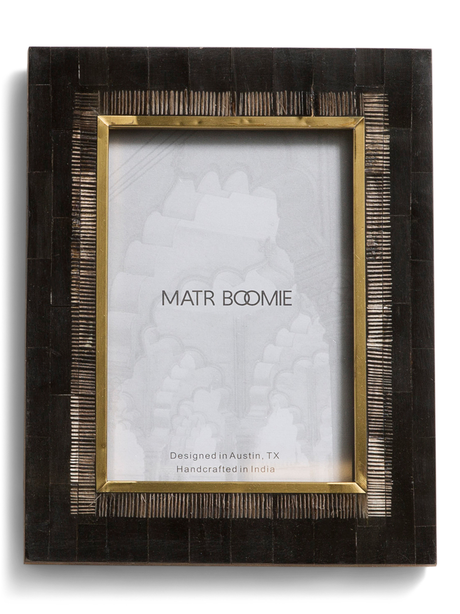 5x7 Andhera Carved Horn Brass Tabletop Picture Frame | TJ Maxx