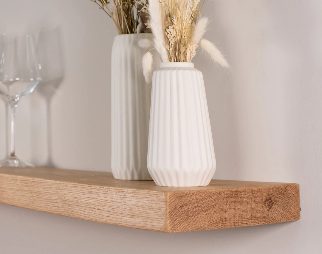White Oak Heavy-duty Floating Shelves, White Oak Custom Shelves, Kitchen Shelfs, Bathroom Shelves... | Etsy (US)