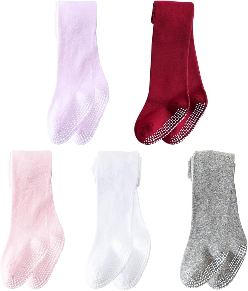 Mini angel Baby Tights Non Slip Baby Girl Tights Plain/Shoe-Look Leggings Seamless Pantyhose Warm... | Amazon (US)