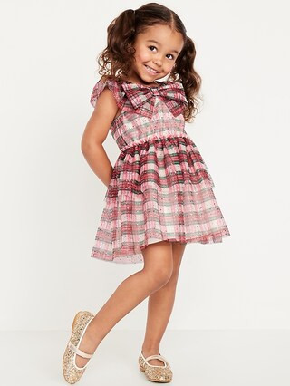 Flutter-Sleeve Tulle Tiered Dress for Toddler Girls | Old Navy (US)