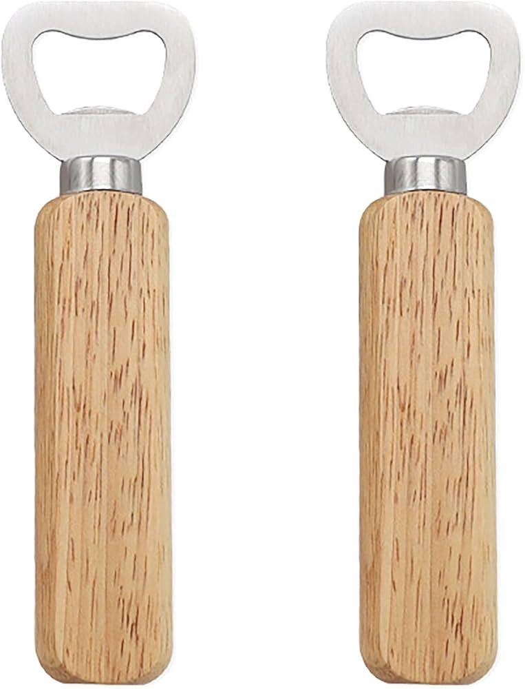 2 Pcs Wooden Handle Bottle Openers, 5.5 Inch Alloy Bottle Opener are Wldely Used for Party, Daily... | Amazon (US)