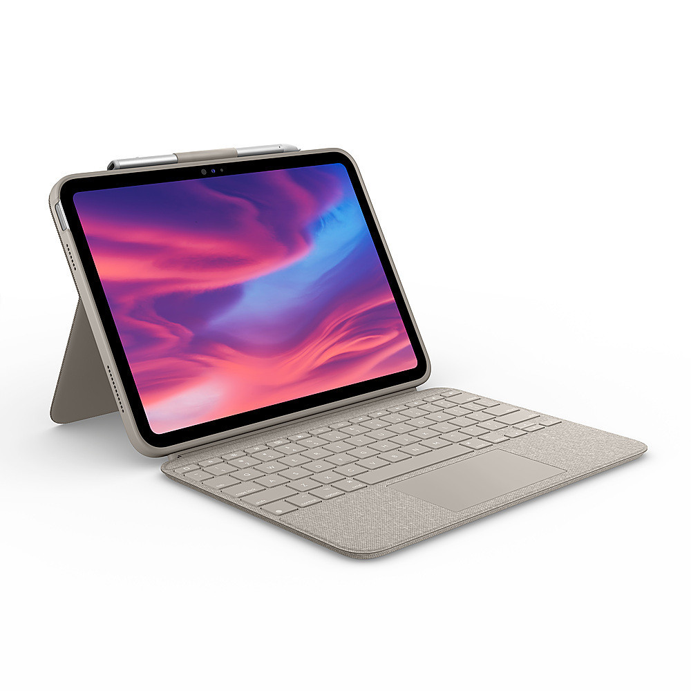 Logitech - Combo Touch Keyboard and Trackpad Case for Apple iPad - Latest Model A16 chip and iPad 10th Gen with Detachable Keyboard - Sand | Best Buy U.S.