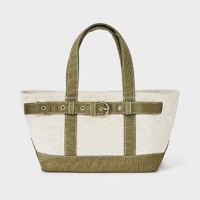 Canvas Mini Belted Tote Bag - Universal Thread™ Green | Target