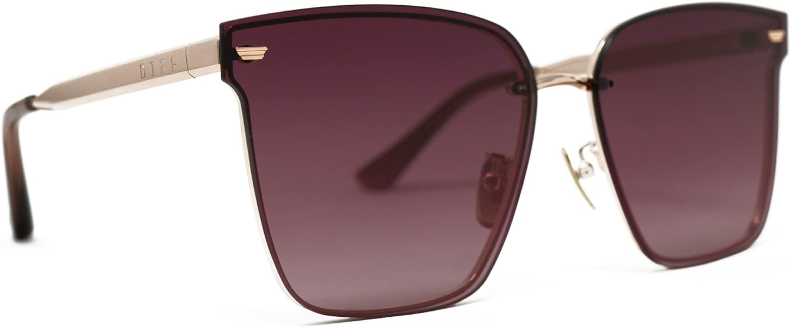 DIFF Bella V Designer Rimless Oversized Sunglasses for Women Full UV Protection | Amazon (US)