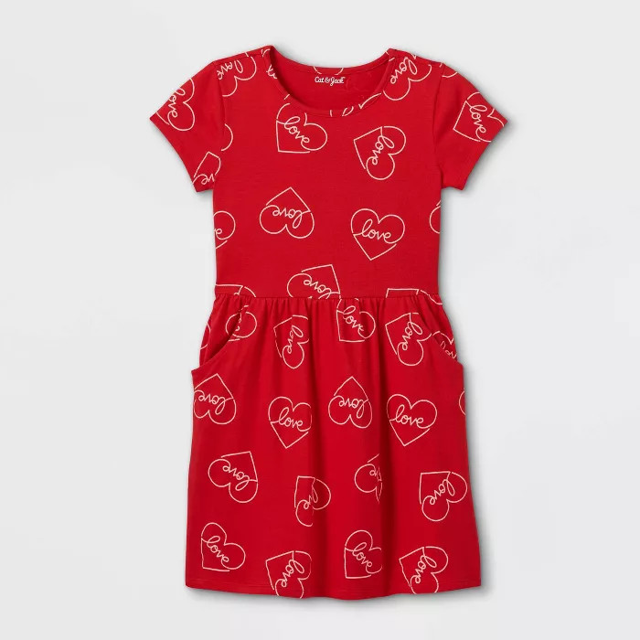 Girls' Printed Short Sleeve Knit Dress - Cat & Jack™ | Target
