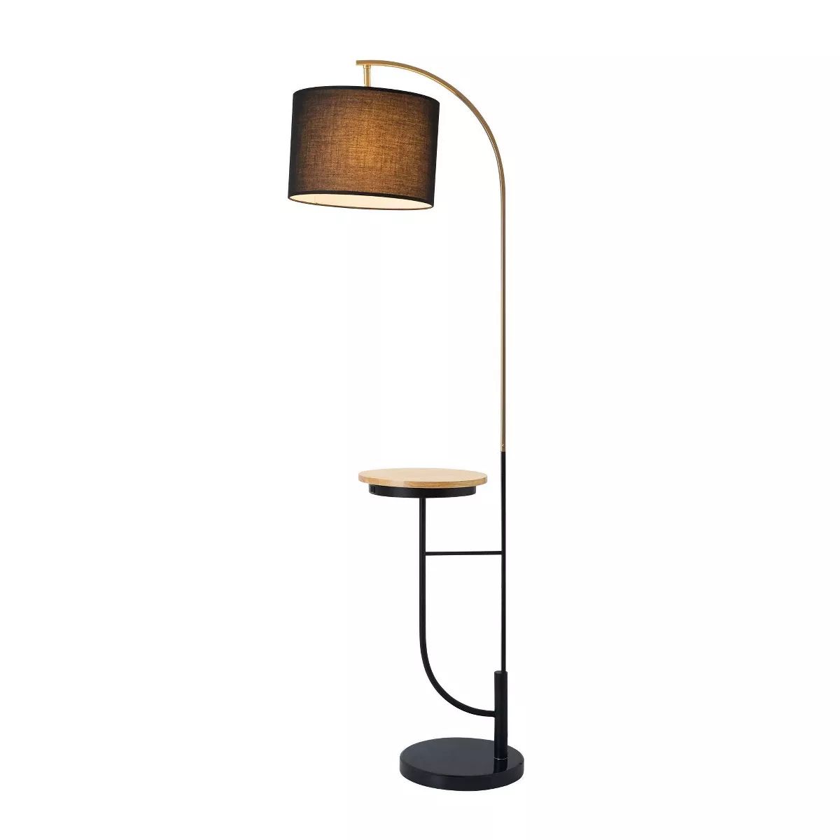 65" Lana Arc Floor Lamp with Table and USB Port Black - Teamson Home | Target