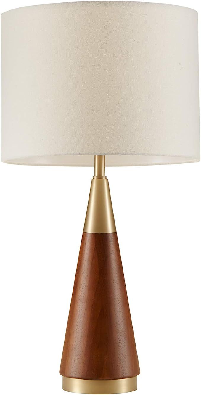 Chrislie Gold White Mid Century Modern Table Lamp , Contemporary Metal Wood Table Lamps for Bedro... | Amazon (US)