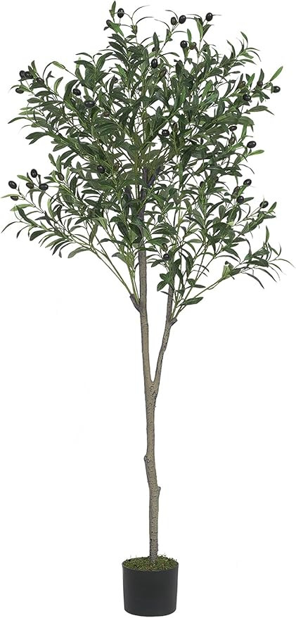 VIAGDO Artificial Olive Tree 5.25ft Tall Fake Potted Olive Silk Tree with Planter Large Faux Oliv... | Amazon (US)