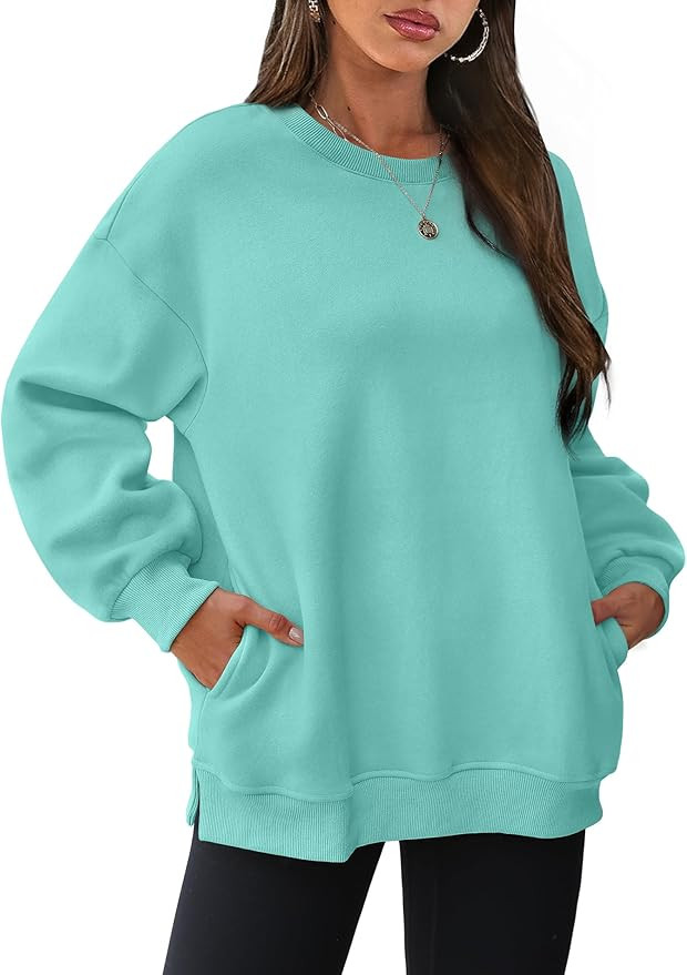 WIHOLL Womens Oversized Sweatshirts Crewneck Long Sleeve Tops Fleece Pullover Fall Fashion Clothe... | Amazon (US)